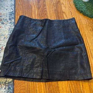 Free People Vegan Leather Mini Skirt